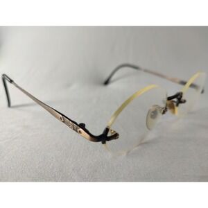 Brooks Brothers B.B 103 Rimless Eyeglass Frames Italy Antiqued Bronze Oval 51-21